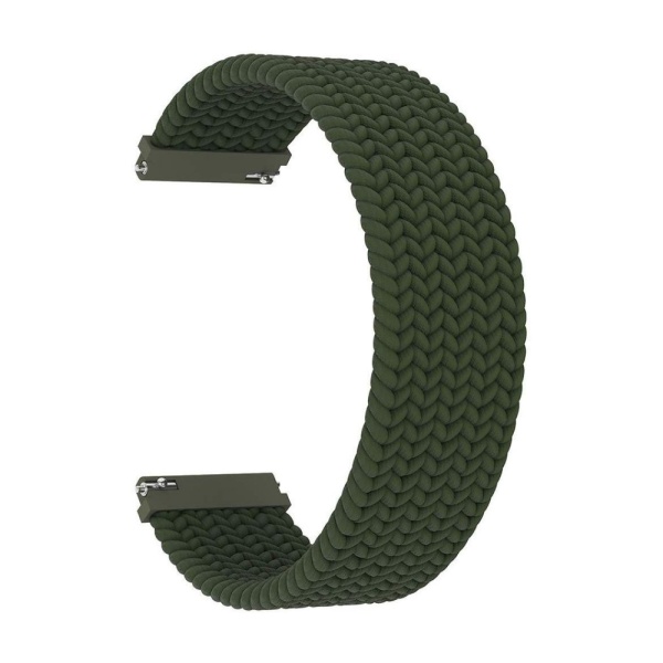 Ремешок нейлоновый плетёный для часов Lyambda Steropa 20мм, тёмно-зелёный